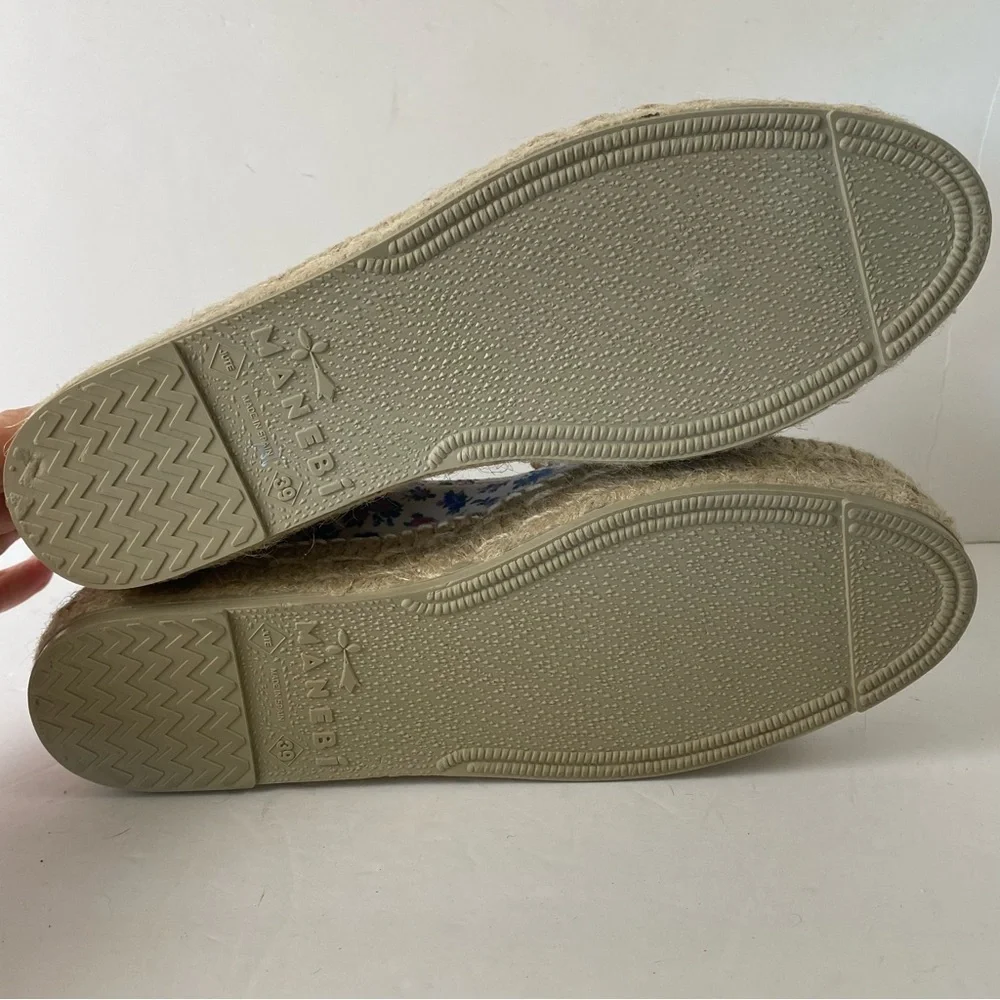 LoveShackFancy Floral Espadrilles in Blue and White